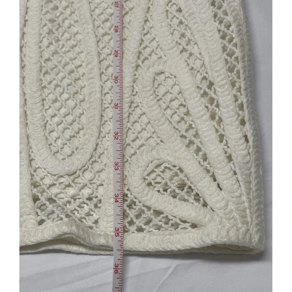 Maje Renaldi Sheath Mini Dress Ivory Cream White Crochet Women's Size 2‎